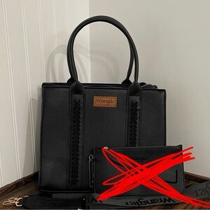 Wrangler Black Structured Tote Bag NWOT